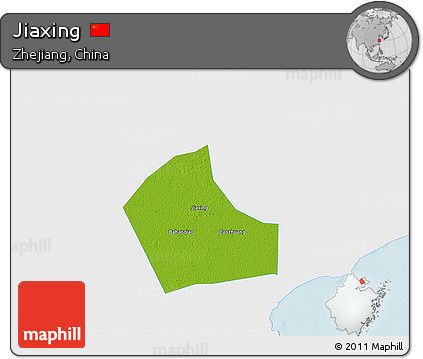 Physical 3D Map of Jiaxing, single color outside