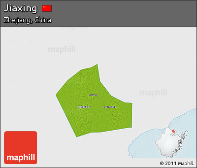 Physical 3D Map of Jiaxing, single color outside