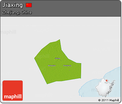 Physical 3D Map of Jiaxing, single color outside