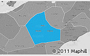 Political 3D Map of Jiaxing, desaturated
