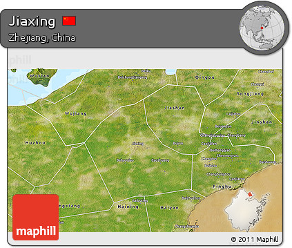 Satellite 3D Map of Jiaxing