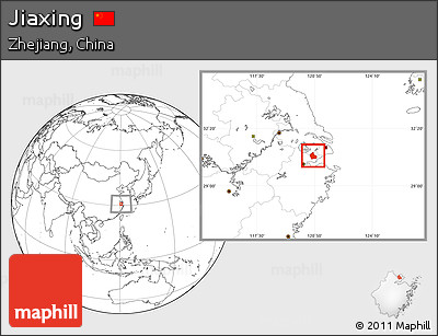 Blank Location Map of Jiaxing