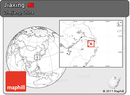 Blank Location Map of Jiaxing