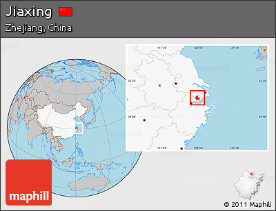 Gray Location Map of Jiaxing, highlighted country