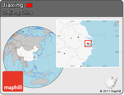 Gray Location Map of Jiaxing, highlighted country
