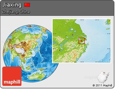 Physical Location Map of Jiaxing