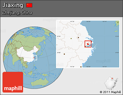 Savanna Style Location Map of Jiaxing, highlighted country