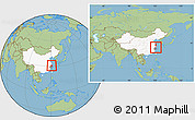 Savanna Style Location Map of Jiaxing, highlighted country, highlighted parent region, within the entire country