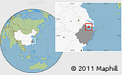 Savanna Style Location Map of Jiaxing, highlighted country, highlighted parent region