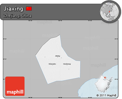 Gray Map of Jiaxing, single color outside