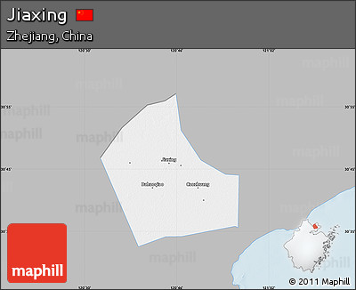 Gray Map of Jiaxing, single color outside