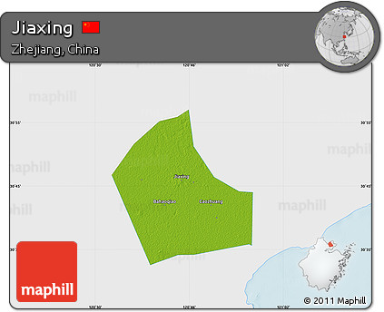 Physical Map of Jiaxing, single color outside