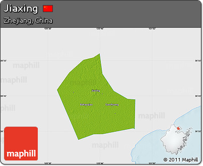 Physical Map of Jiaxing, single color outside