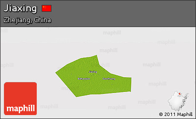Physical Panoramic Map of Jiaxing, cropped outside