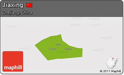 Physical Panoramic Map of Jiaxing, cropped outside