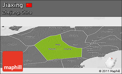 Physical Panoramic Map of Jiaxing, desaturated
