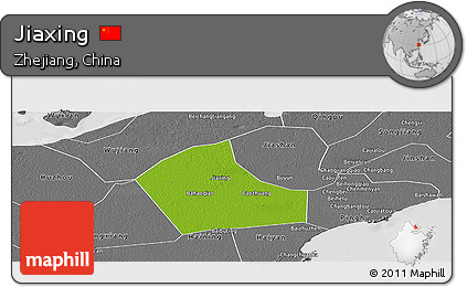 Physical Panoramic Map of Jiaxing, desaturated