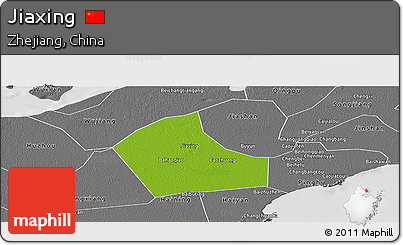 Physical Panoramic Map of Jiaxing, desaturated