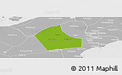 Physical Panoramic Map of Jiaxing, lighten, desaturated
