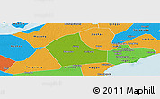 Physical Panoramic Map of Jiaxing, political outside