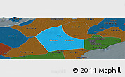 Political Panoramic Map of Jiaxing, darken