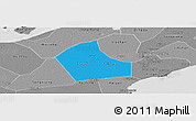 Political Panoramic Map of Jiaxing, desaturated