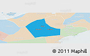 Political Panoramic Map of Jiaxing, lighten