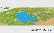 Political Panoramic Map of Jiaxing, satellite outside