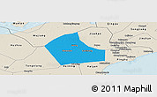 Political Panoramic Map of Jiaxing, shaded relief outside