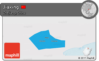 Political Panoramic Map of Jiaxing, single color outside