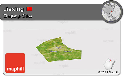 Satellite Panoramic Map of Jiaxing, cropped outside