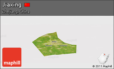 Satellite Panoramic Map of Jiaxing, cropped outside