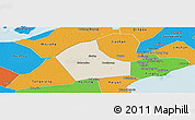 Shaded Relief Panoramic Map of Jiaxing, political outside