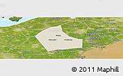 Shaded Relief Panoramic Map of Jiaxing, satellite outside
