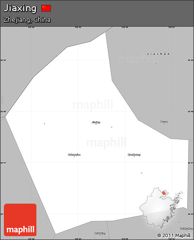 Gray Simple Map of Jiaxing