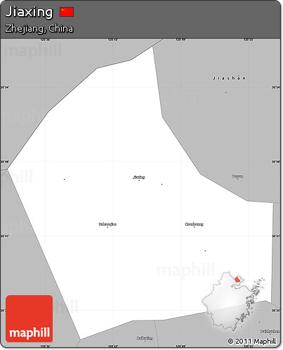 Gray Simple Map of Jiaxing