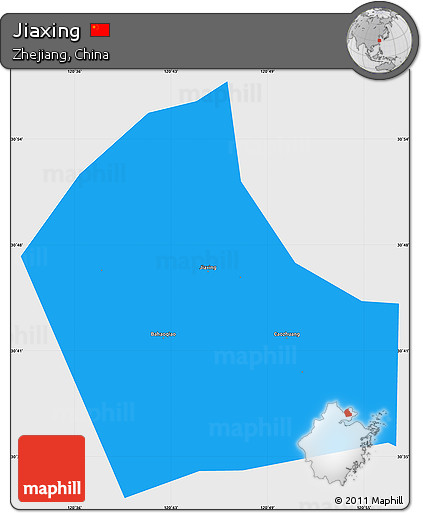 Political Simple Map of Jiaxing, single color outside