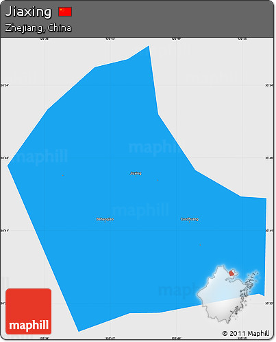 Political Simple Map of Jiaxing, single color outside