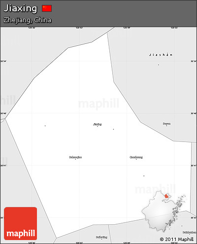 Silver Style Simple Map of Jiaxing