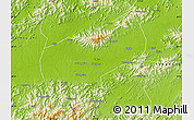 Physical Map of Jinhua Shi