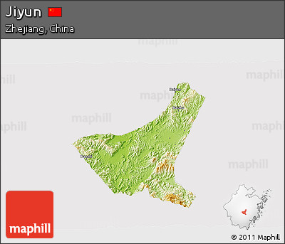Physical 3D Map of Jiyun, cropped outside
