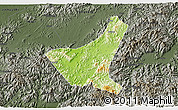 Physical 3D Map of Jiyun, darken, semi-desaturated