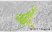 Physical 3D Map of Jiyun, lighten, desaturated