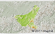 Physical 3D Map of Jiyun, lighten, semi-desaturated