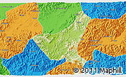 Physical 3D Map of Jiyun, political outside