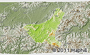 Physical 3D Map of Jiyun, semi-desaturated