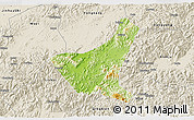 Physical 3D Map of Jiyun, shaded relief outside