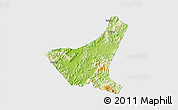 Physical 3D Map of Jiyun, single color outside