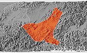 Political 3D Map of Jiyun, desaturated