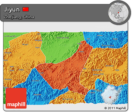 Political 3D Map of Jiyun